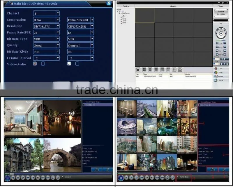 H.264 real-time high compression CCTV DVR kit 4x480TVL NTSC CCD outdoor cheap home security CCTV camera systems