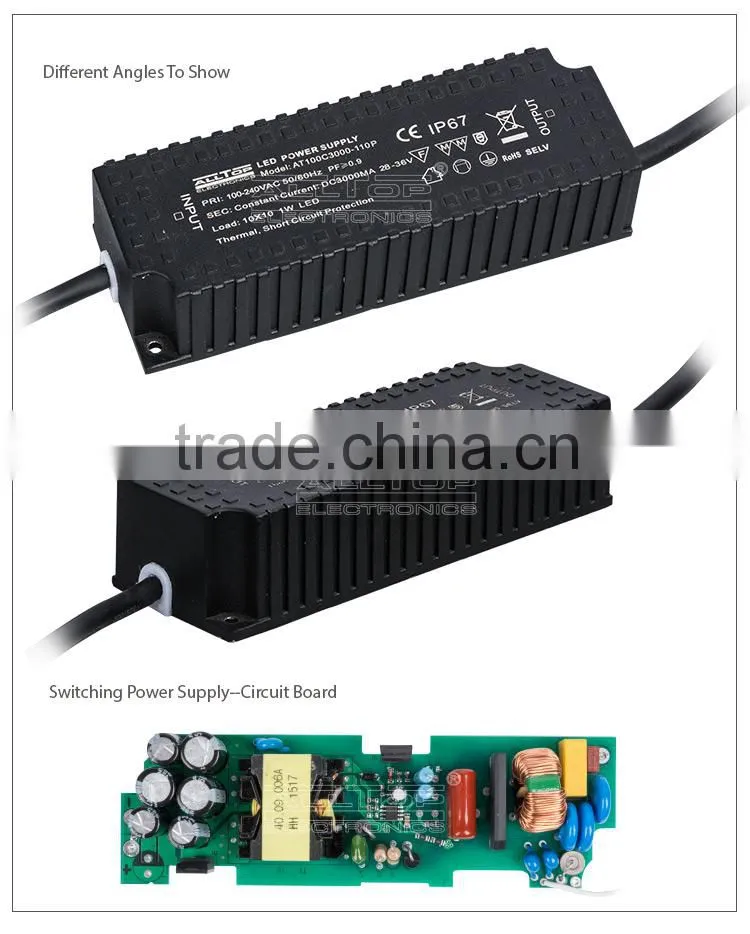 IP67 Waterproof constant current led 100W 36 volt power supply