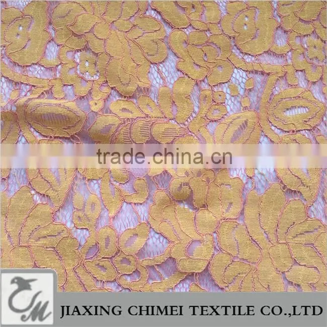 orange pink lace fabric