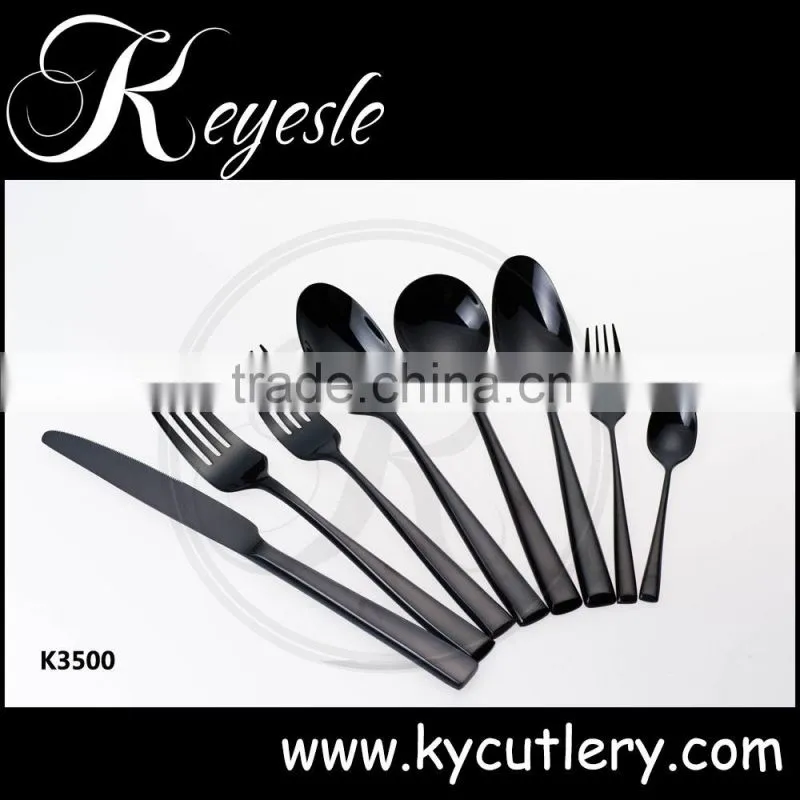 black gold cutlery,cutlery black stainless,black metal cutlery