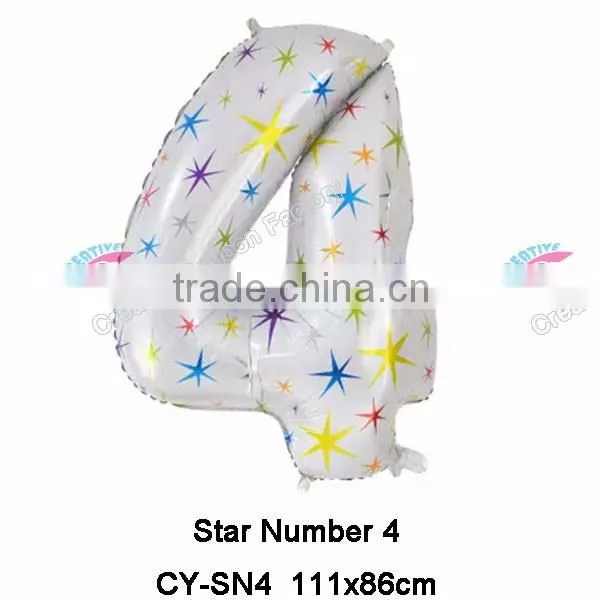 New Design 40Inch Star Number Balloon Helium Foil Balloon
