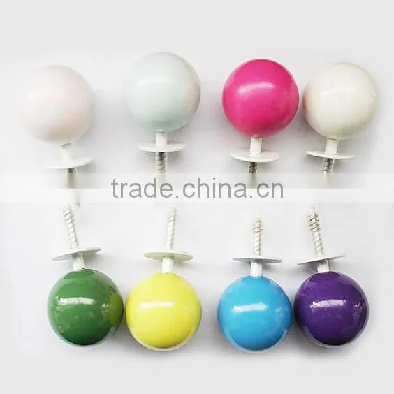 colorful wooden ball hooks for hanging clothes