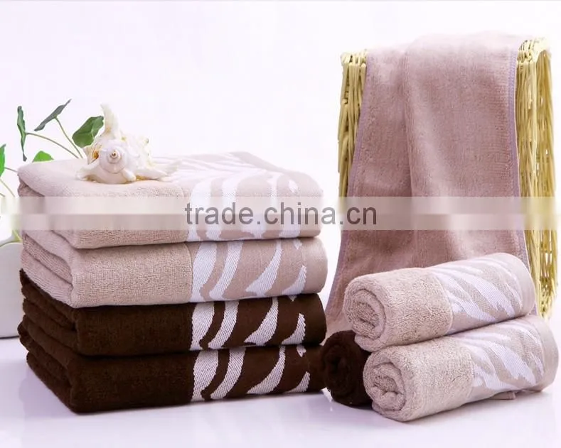 100% bamboo fiber dark color satin gear dobby jacquard luxury towel set
