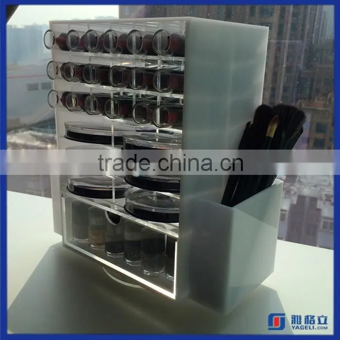 2016 factory directly acrylic spinning lipstick tower / acrylic lipstick stand holder storage