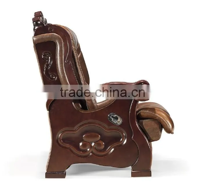 Leather folding armrest luxury wooden executive office chair GZH-SJ2003H