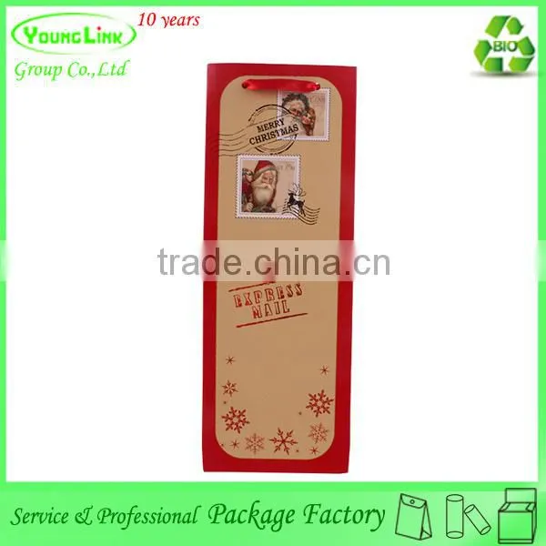 Good quality gorgeous printing paper christmas bag for red wine