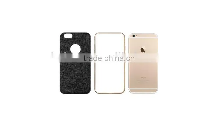 3in1cowhide case and metal bumper,aviation aluminum,PC, For iphone 6/plus Style case cover,