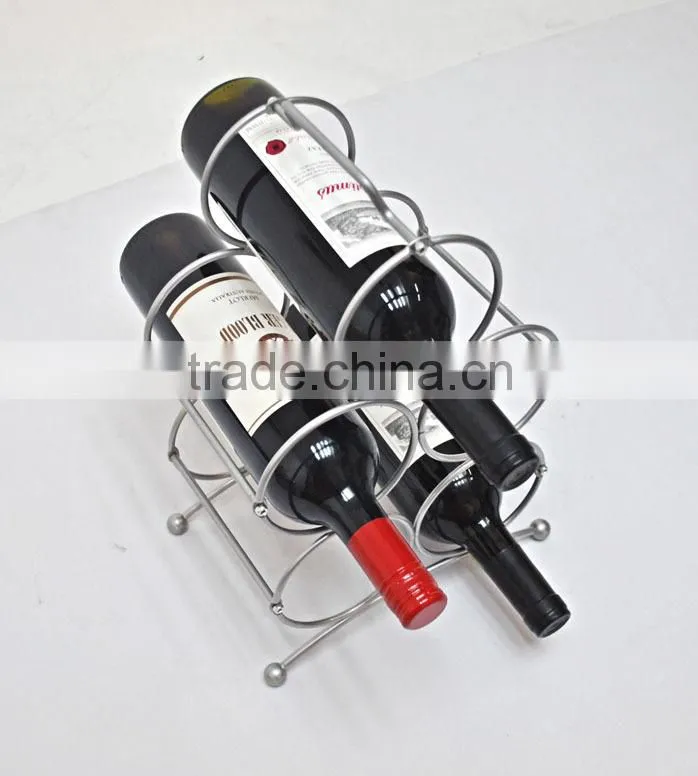 customized shining fashionable metal wine shelf rack