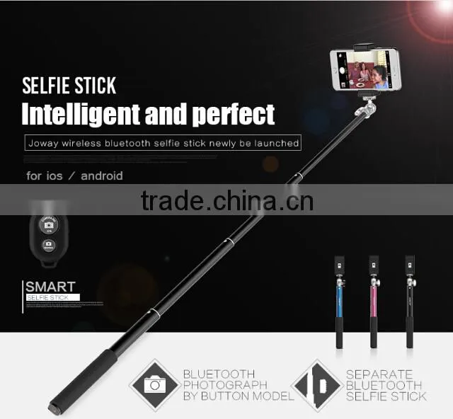 2015 wireless intelligent selfie stick with bluetooth remote shutter