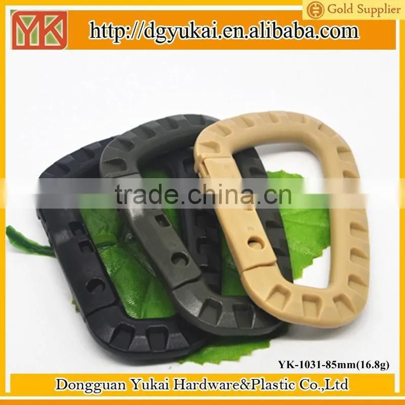Yukai European Standard Eco-Friendly plastic dee spring snap hook carabineer