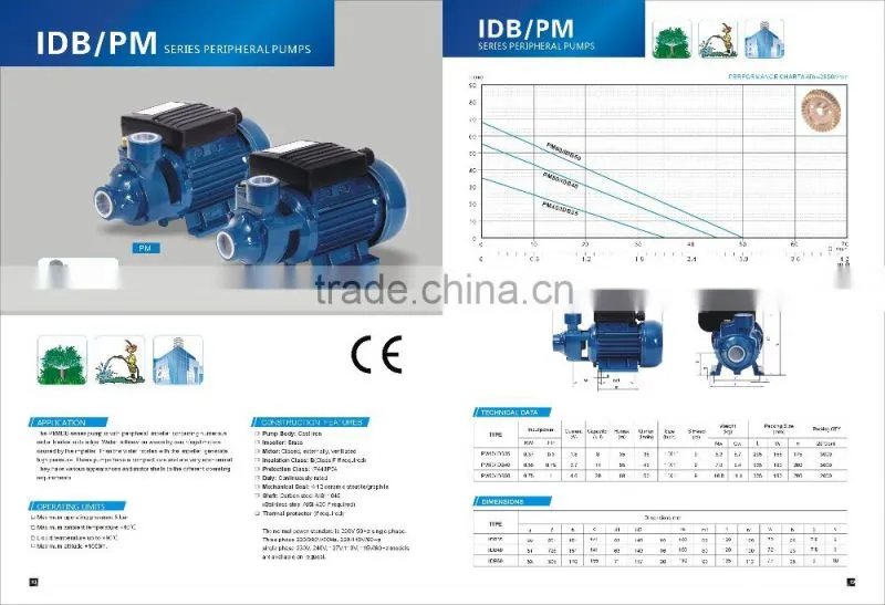 500W IDB35/IDB40/IDB50 Peripheral Pump