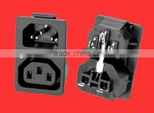 IEC C13 electrical plug and socket with switch
