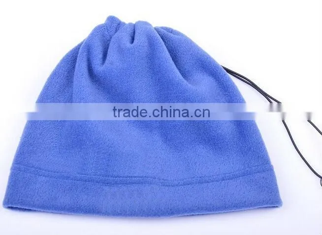 polyester fleece men scarf and hat two in one