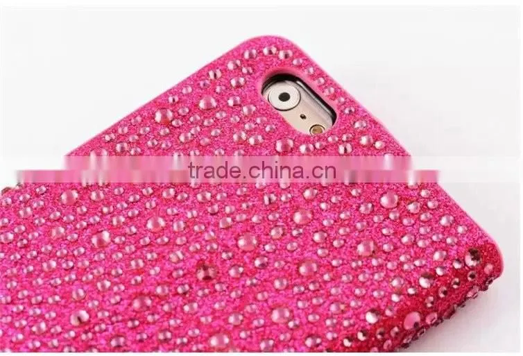 Customized Rhinestone Leather Stand Phone Case Flip Cover For Samsung Galaxy on7