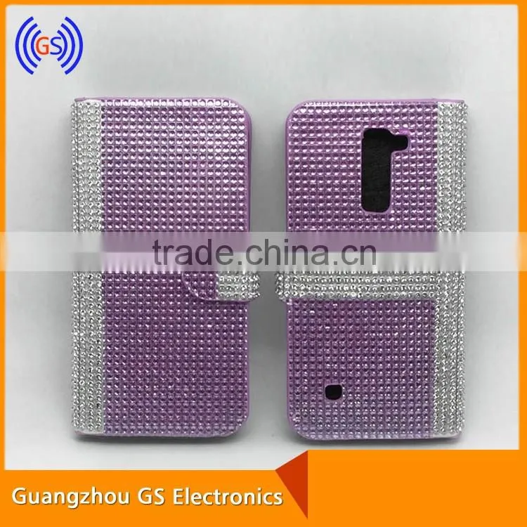 Customized Flip Bling Bling Crystal Rhinestone Cell Phone Cases For LG K4 K7 K10