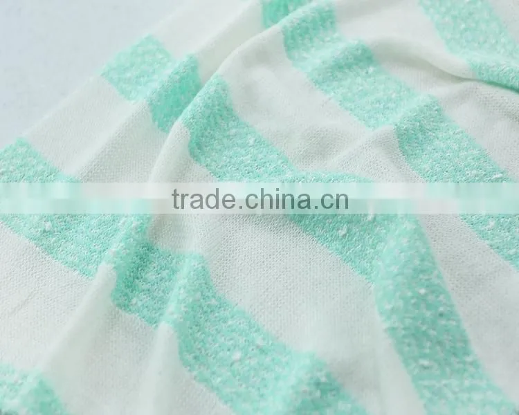Jiufan Textile Knitting Rayon Polyester Hacci Loose Knit Yarn Dyed Fabric For Sweater
