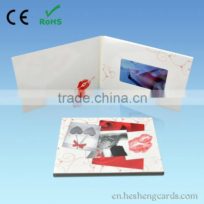 high-end and creative 2.8 inch invitation lcd video greeting card