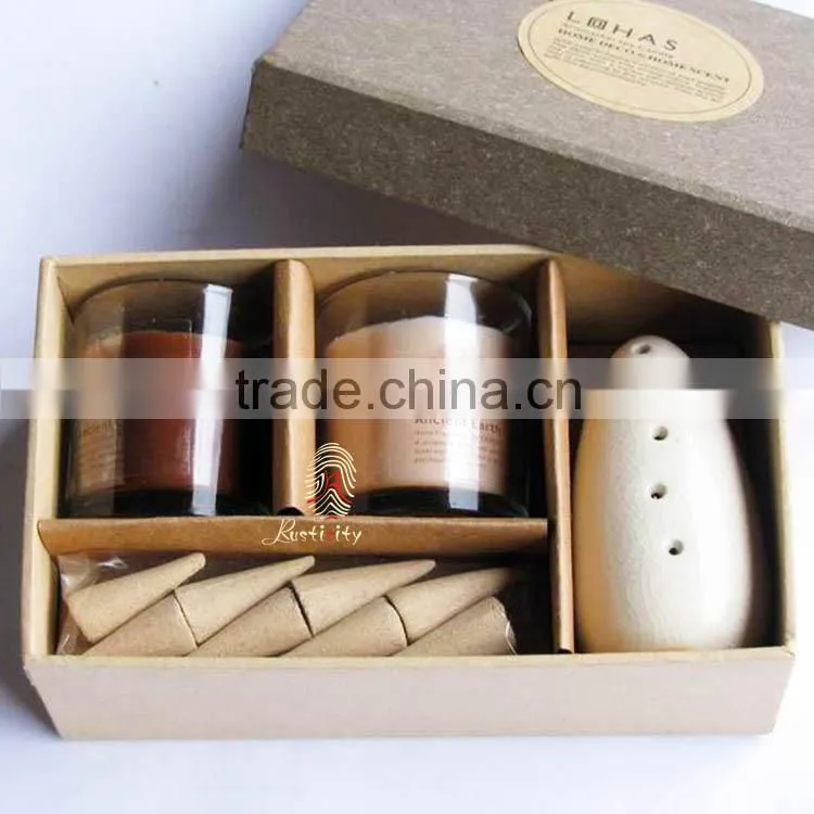 Aroma candle essential oil reed diffuser & incense stick gifts set