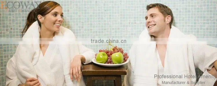5star embroidered luxury hotel mens velour bathrobe/cotton quilted bathrobe