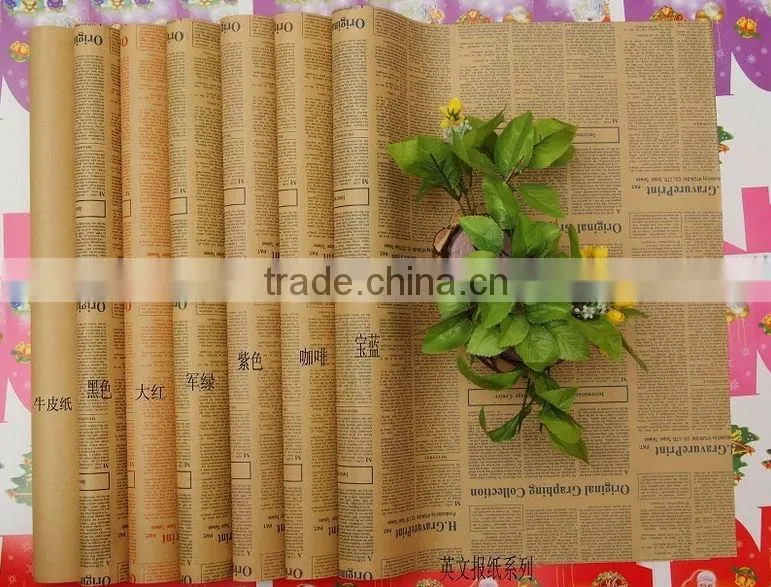 52X75cm bestselling wholesale vintage black newspaper paper black kraft paper
