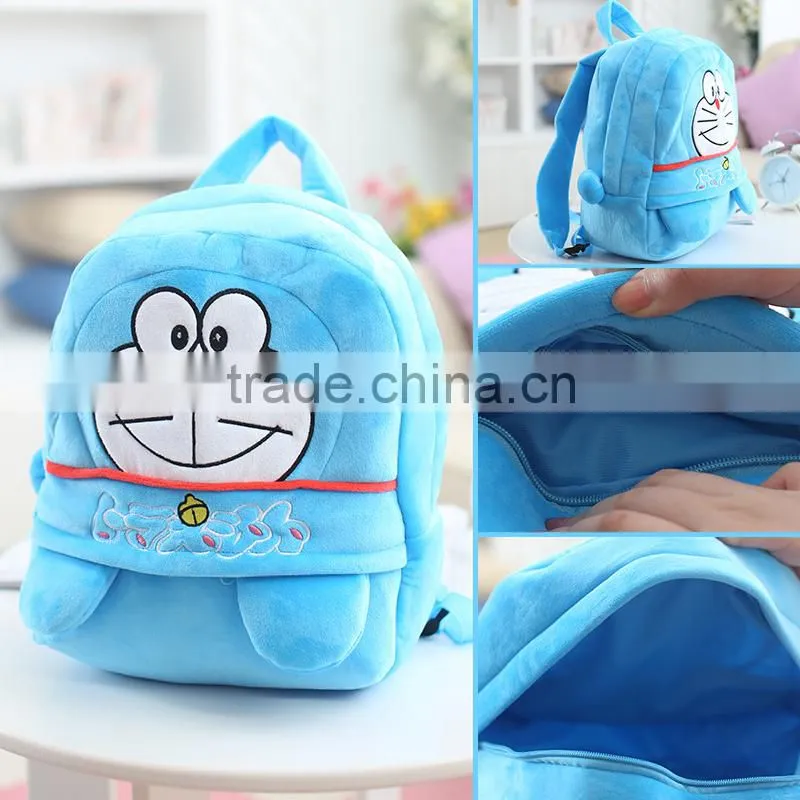 25*19cm(S)/35*28cm(L) lovely customzied green big-eye monster plush animal cartoon backpack for children