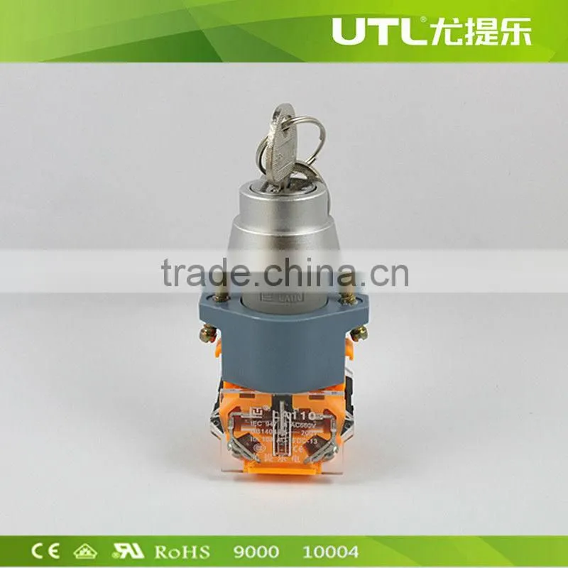 UTL Turn button Switch with Key Dia22mm Self-Reset Self-Locking