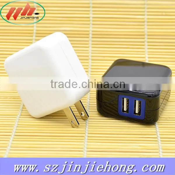Factory Outlet Wall Charger Folding Plug Travel Charger 5V2.4A Dual Port USB Wall Charger
