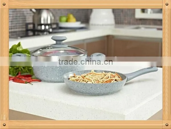 3pcs forged aluminum non stick granite stone cookware