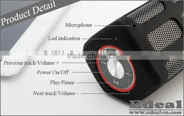 7000mAh waterproof bluetooth speaker with power bank function