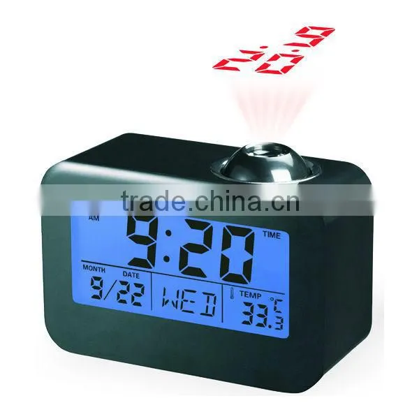 Led Backlight Projection Time Talking Alarm Projector Wall Clock