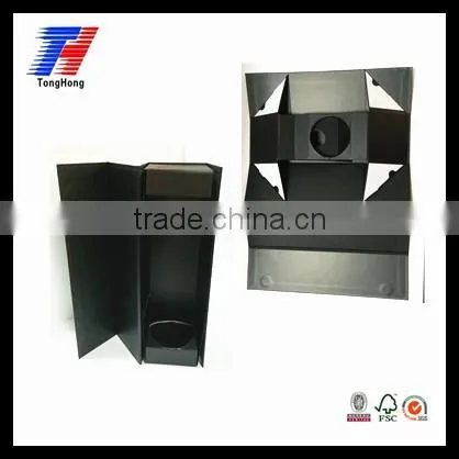 Top quality Flat Pack Folding Wine Box with UV Finish Wine Gift box / wine packaging box