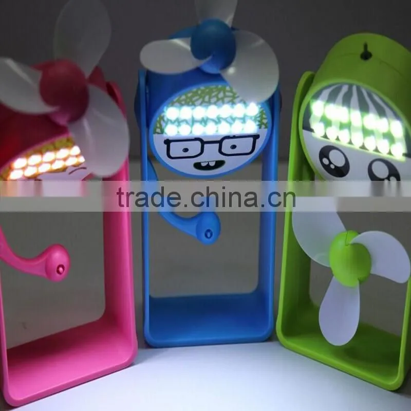 2016 new design multifunctional usb fan little fruit fan, led light fan Children gift 5V usb fan