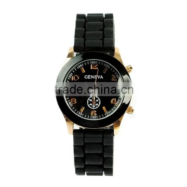 analog japan movement silicone fancy ladies geneva watch