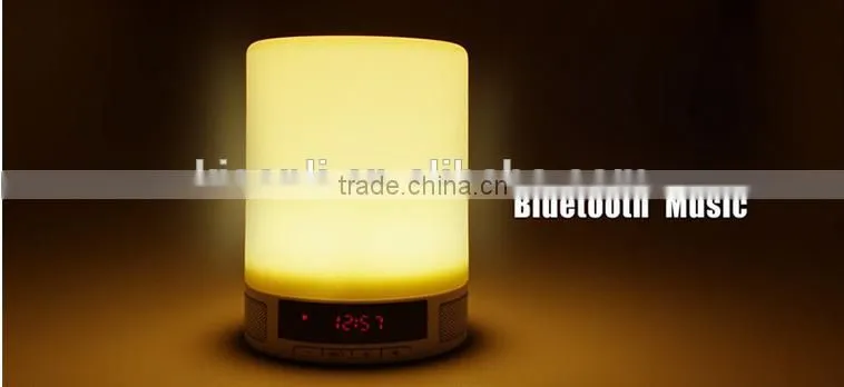 Smart Color led light bluetooth speaker Bed Lamp Wirless Speaker with alarm clock TF card playing