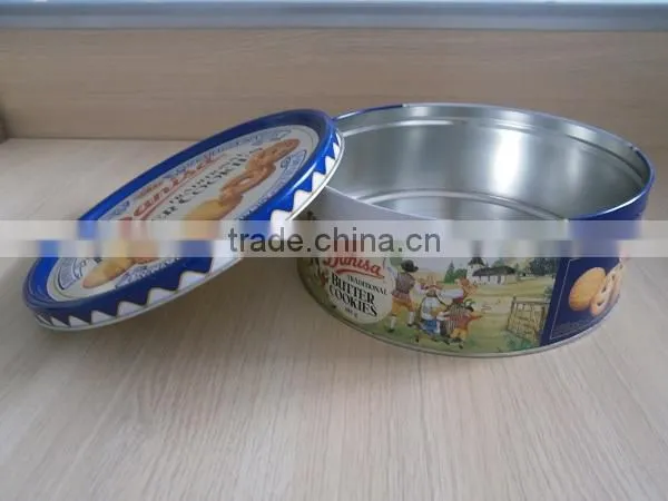 Factory direct food grade round biscuit empty tin case