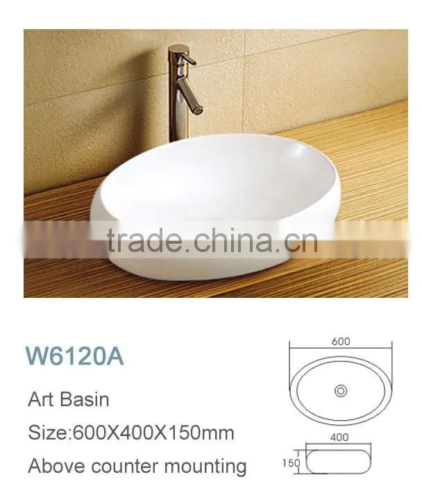 Bathroom ceramic square high above counter art wash basin