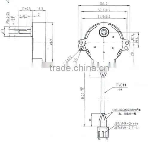low rpm 50TYZ416-BY2 ac small synchronous motor for micro fan