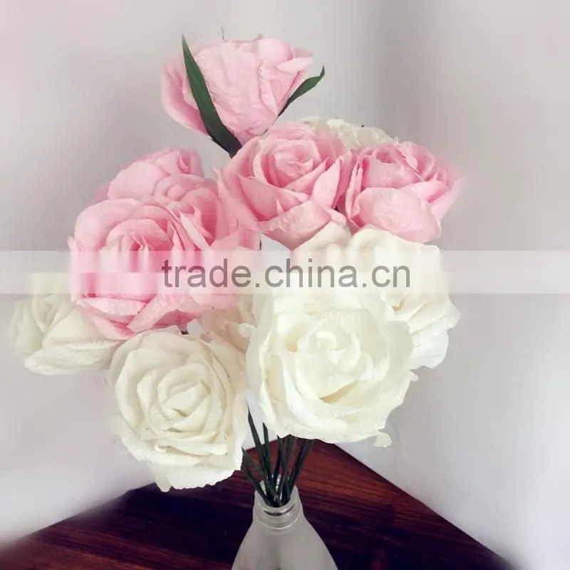 wedding decoration paper flower, handmade flower, party decoration flower, pink paper flower