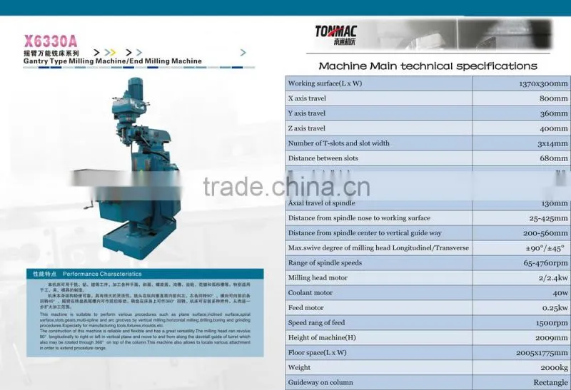 end mill X6330A Universal Milling Machine tool goodsupplier