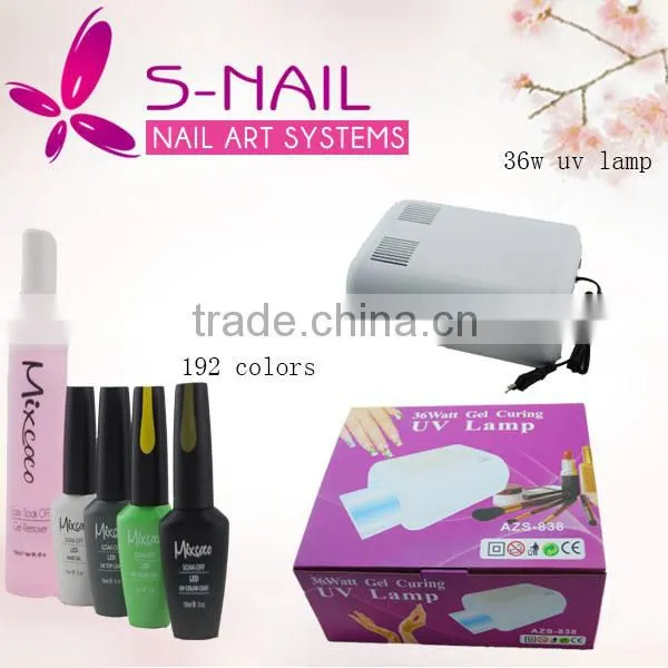 Mixcoco 10 colors Nail gel polish kit ,gel polish with 36W UV lamp,Uv gel nail polish