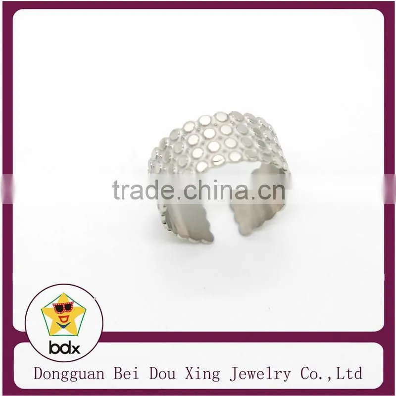 2015 hot sale silver plated raindrop style fashion stainless steel Ring