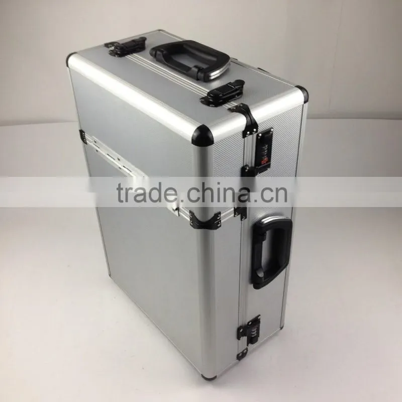 Utility new design aluminum trolly case with rod and wheels