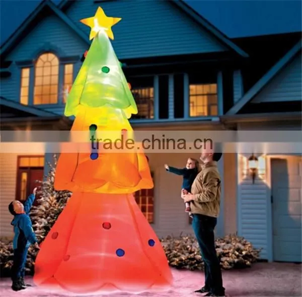 outdoor inflatable Christmas tree/inflatable Christmas snowing tree for garden decoration/party