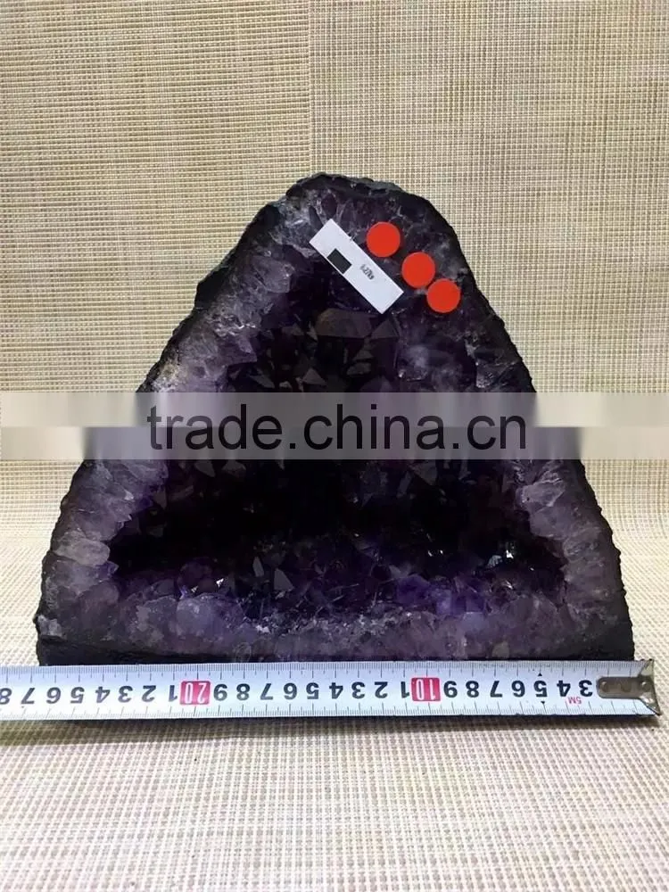 Natural Rock Triangular Amethyst Geode Crystal Ornaments