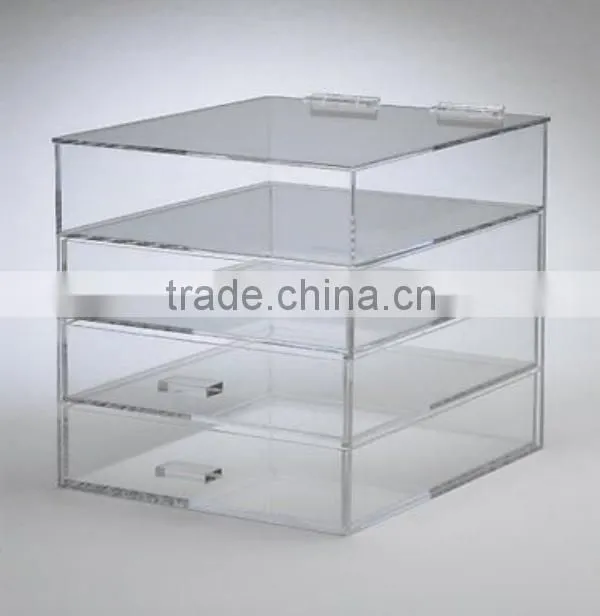 Hot selling small cosmetic display organzier desk cosmetic showcase