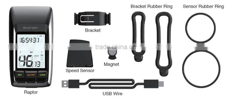 cycling computer with LED light for safe night riding