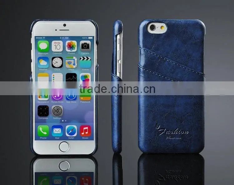 High Quality Oil-wax Leather with Card Slot Leather Back Cover Cases For iPhone 6 / 6s 4.7'' For iPhone 6 6s / Plus 5.5