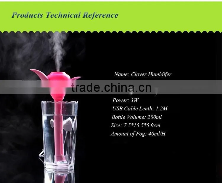 USB mini clover home air freshener diffuser/portable perfume mist diffuser