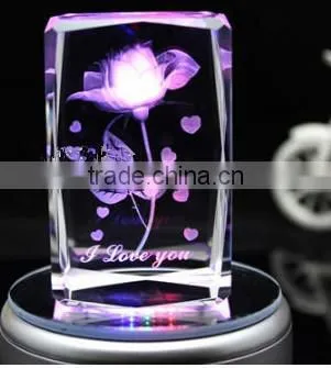 Customizde crystal 3d laser for Birthday Valentine's gifts