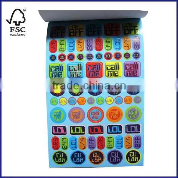 removable paper word sticker